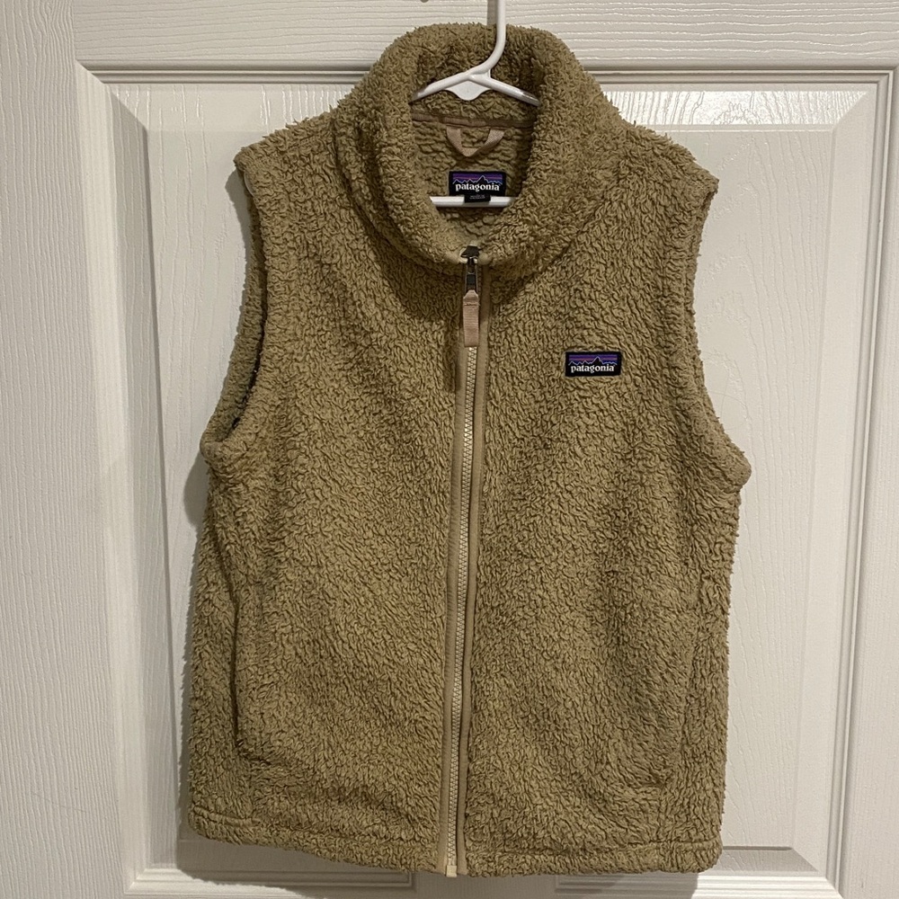 Patagonia Los Gatos Fleece Vest Girls Large 12 Tan